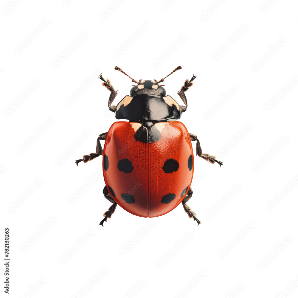 Fototapeta premium A ladybug with black spots on its back