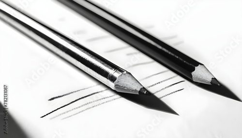 Set of graphite pencils isolated on white background, sketching and pencil drawing concept.
