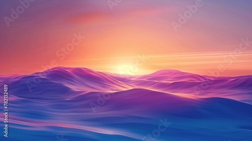 Minimalist Abstract Sunset Background with Foggy Wind, Presented in 3D AI Image © dekreatif