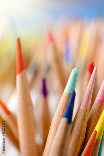 Bunch of multi-colored pencils