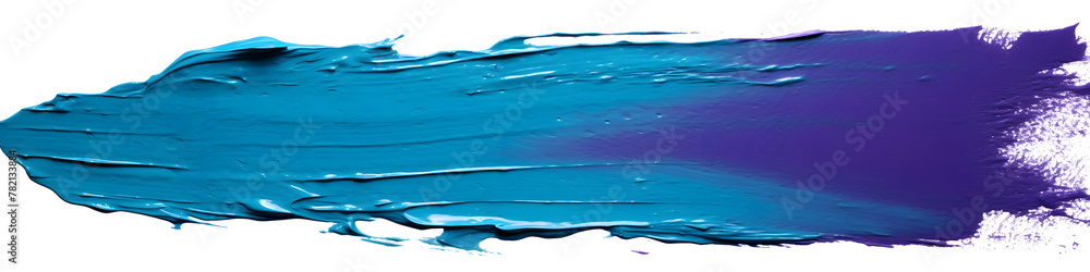 Blue stroke of paint texture isolated on white background