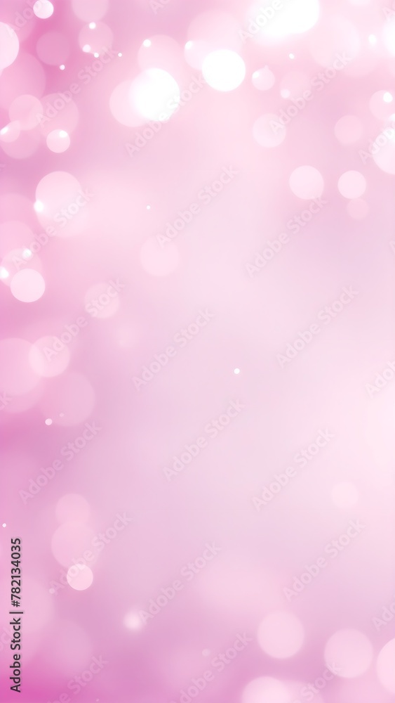 Pink background with bokeh. Abstract pink backdrop. White bokeh lights on a pink background.