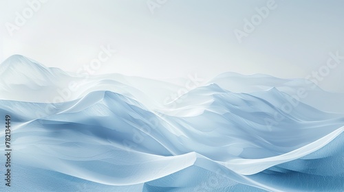 3D Rendering of Minimalist Abstract Winter Background with Foggy Wind AI Image