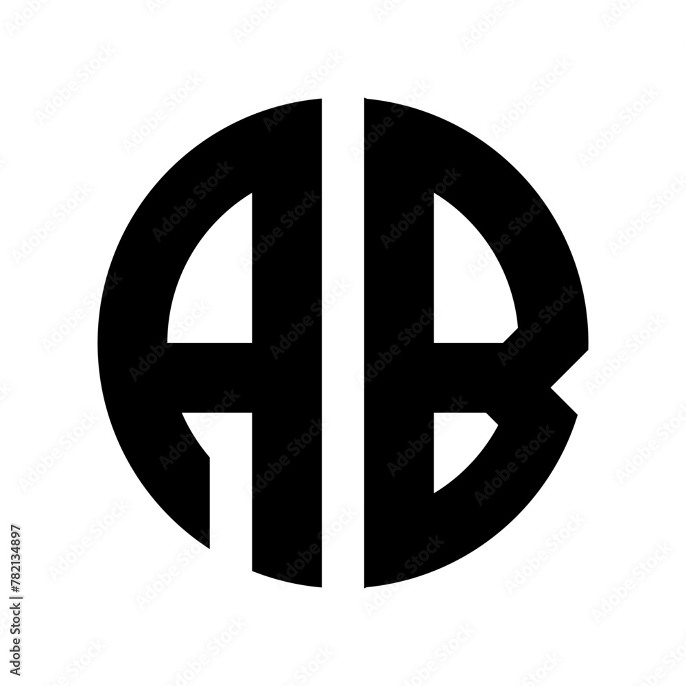 Letters AB in a Circular Logo Design Letters AB in a Circular Logo Design