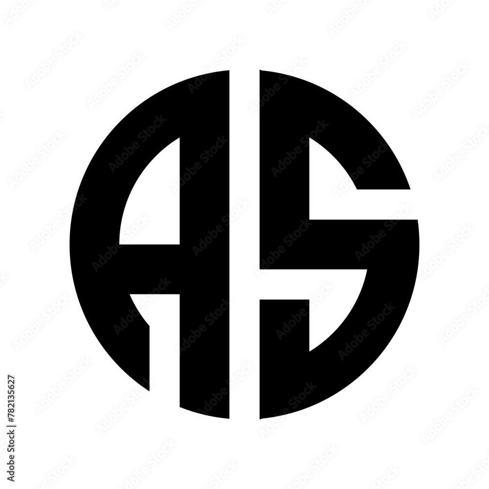 Letters AS in a Circular Logo Design Letters AS in a Circular Logo Design