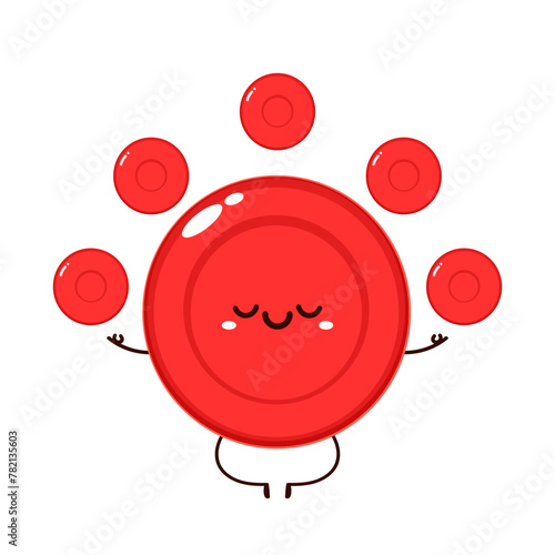 Red Blood Drop Cartoon Character. Vector Illustration Flat Design Isolated On Transparent Background. Red Blood Cell Mascot.