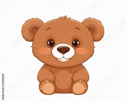 Cute Teddy bear. brown bear  illustration vector isolated on white background.