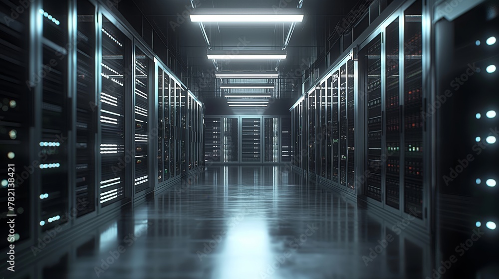 Server racks in server room data center.Server room of Internet data storage center Server racks in server room data center.Server room of Internet data storage center