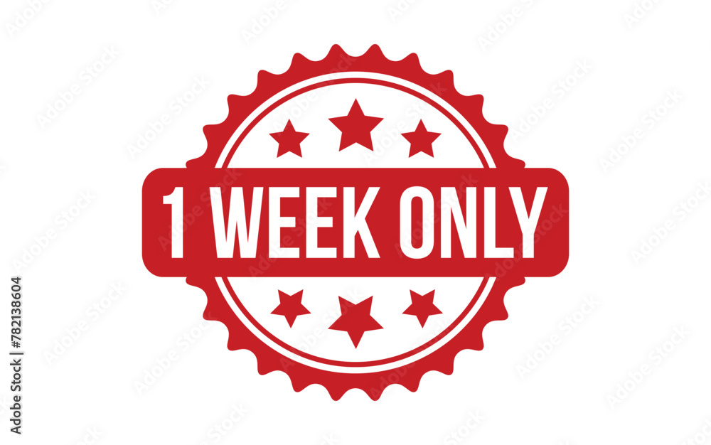 1 Week Only rubber grunge stamp seal vector