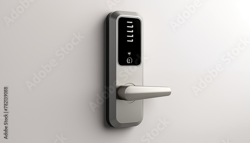 Modern door lock with digital keypad and handle