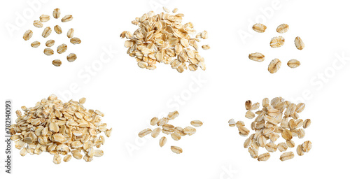 Photos oat flakes on isolated background