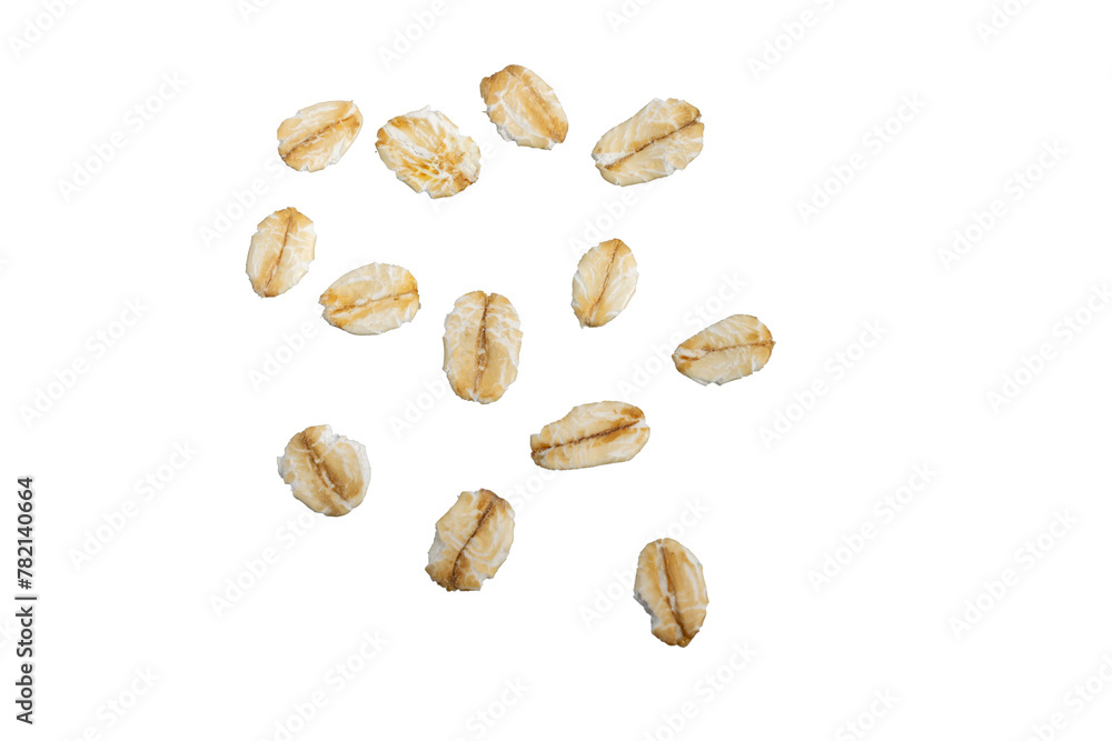 oat flakes on isolated background oat flakes on isolated background