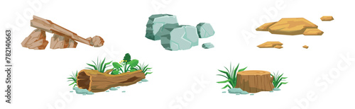 Forest Element and Outdoor Environment Object Vector Set