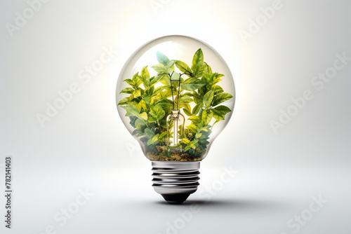 Light bulb with a green island inside 