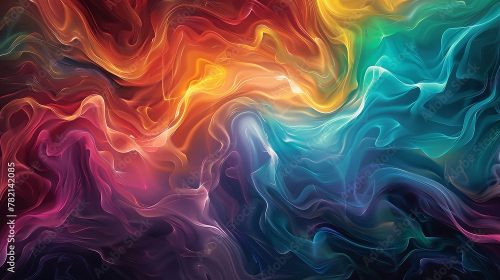 Vivid abstract art with a swirl of warm and cool colors, resembling the interplay of fire and water.