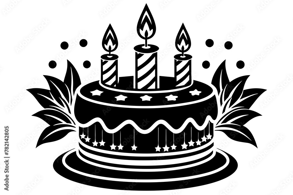cake silhouette vector art illustration cake silhouette vector art illustration