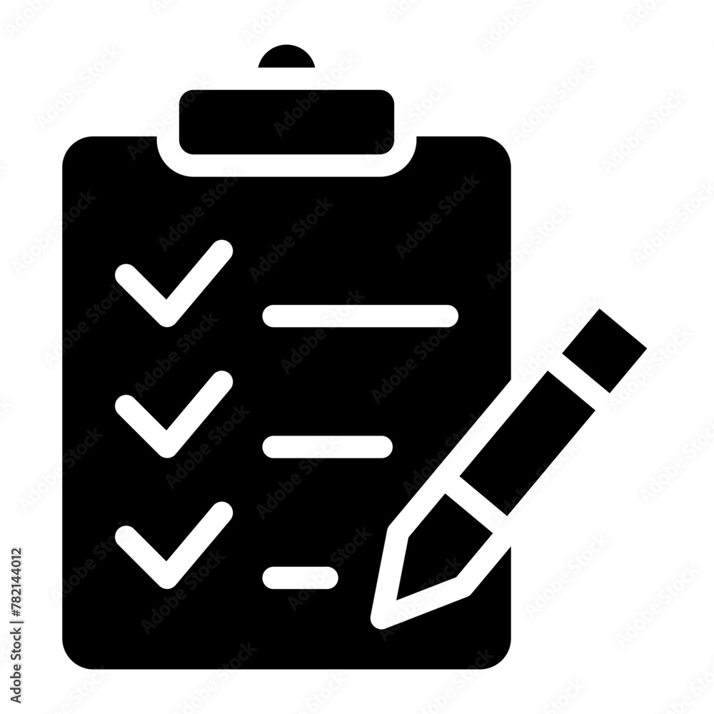 Checklist with pencil vector icon Checklist with pencil vector icon