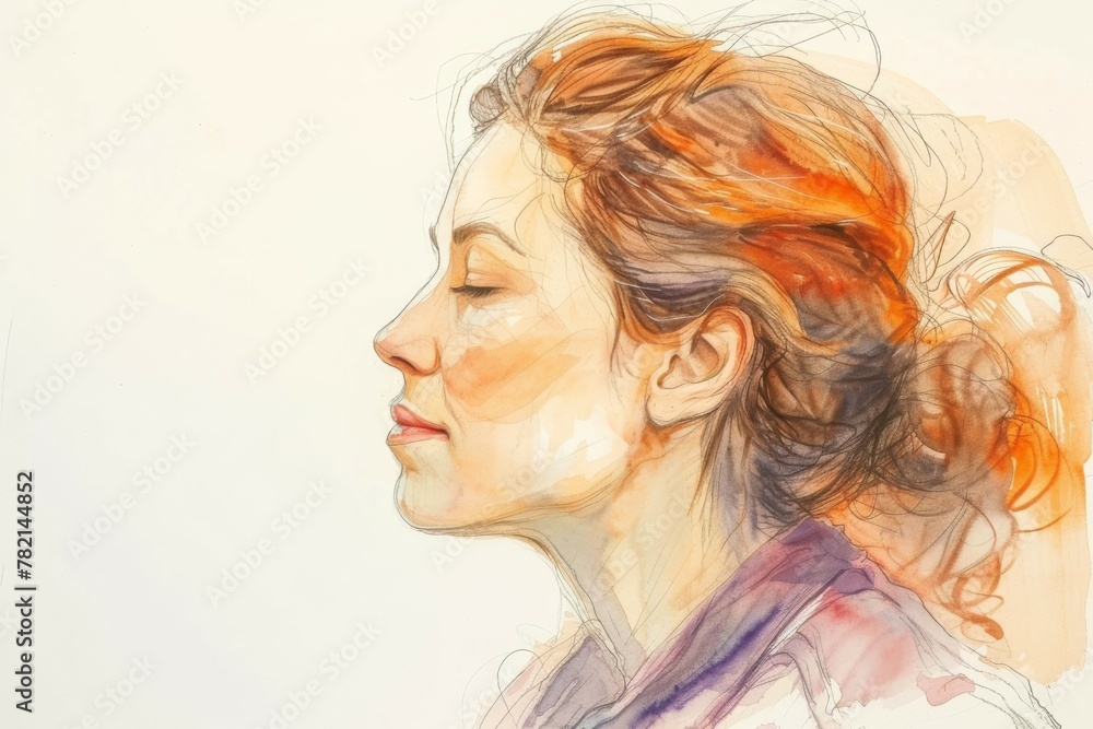 Watercolor Portrait of a Woman