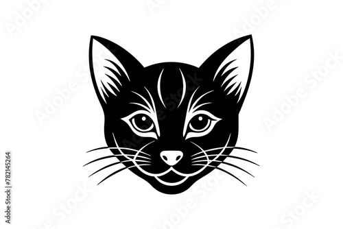 cat head  silhouette vector art illustration