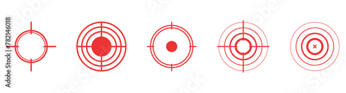 Red target radar circle sonar sound illustration vector