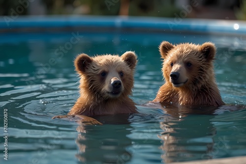 brown bear in water