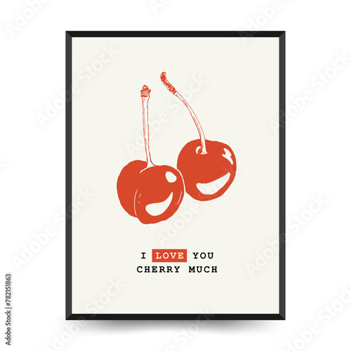 Abstract fruits posters template. Modern trendy Matisse minimal style. Exotic Healthy Food. Hand drawn design for wallpaper, wall decor, print, postcard, cover, template, banner.