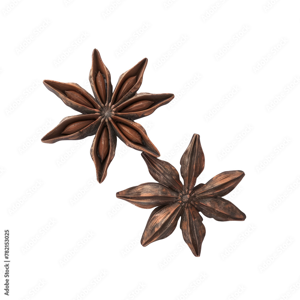 Two star anise flowers on a Transparent Background Two star anise flowers on a Transparent Background