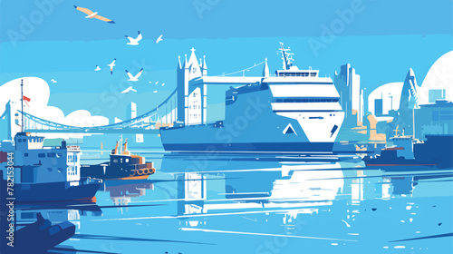 Sketch of Giant ferry London UK United Kingdom Engl