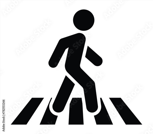 pedestrian crossing flat icon, zebra crossing. cross walk vector icon for web design isolated on white background