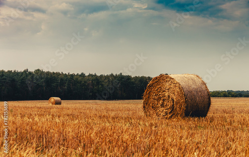 polish country field hay bales straw © Monika