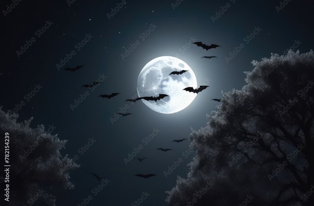 Halloween night with creepy bats, Halloween background. Halloween night with creepy bats, Halloween background.