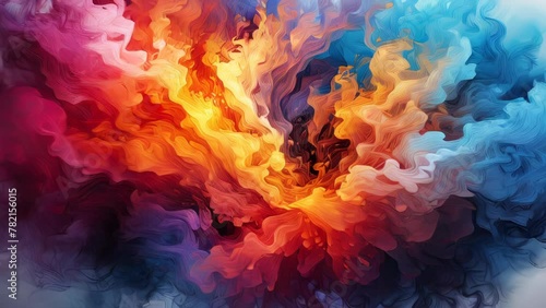 abstract background of colored smoke in water on a black background photo