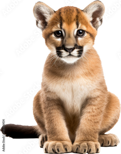 puma cub isolated on white or transparent background,transparency © SaraY Studio 