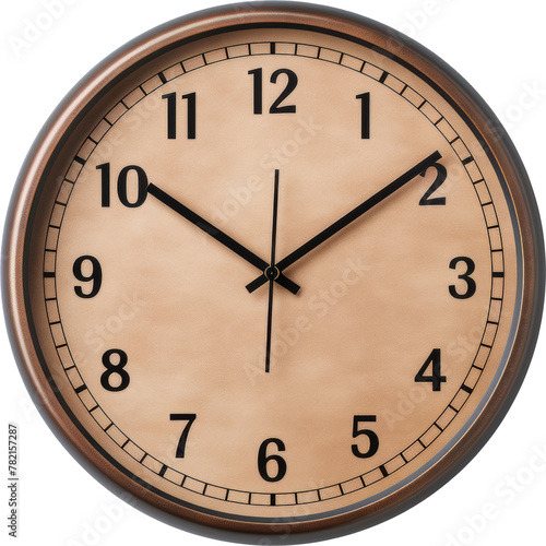 brown wooden clock isolated on white or transparent background,transparency 