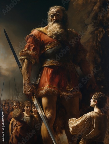 David defeating giant Goliath Renaissance painting