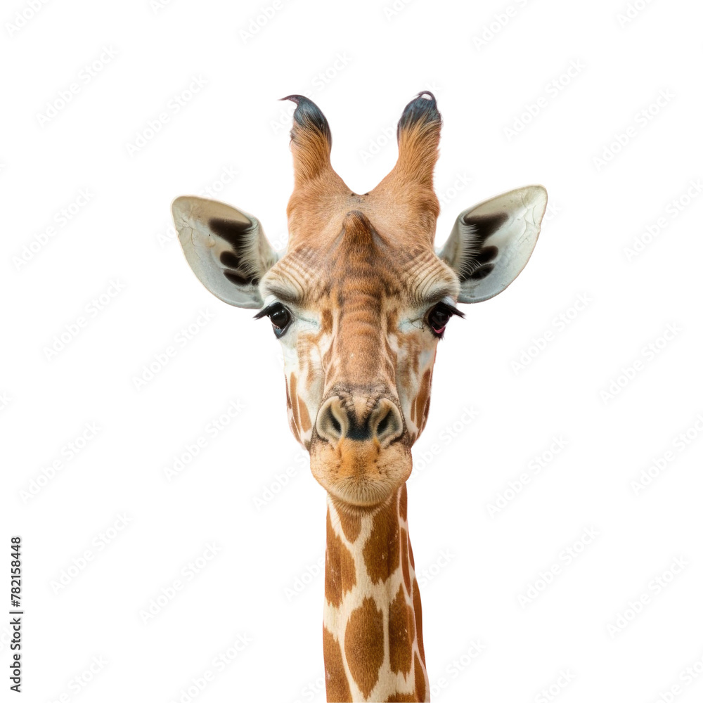 Obraz premium A curious giraffe observing the camera