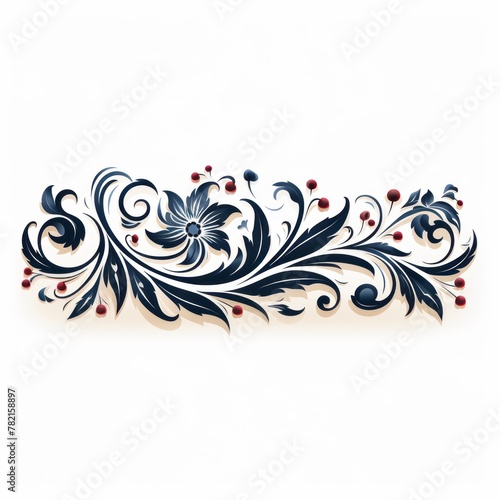 Decorative Floral Design on White Background