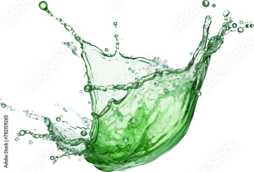 clear green water splashing ,fresh water splashing isolated on white or transparent background,transparency