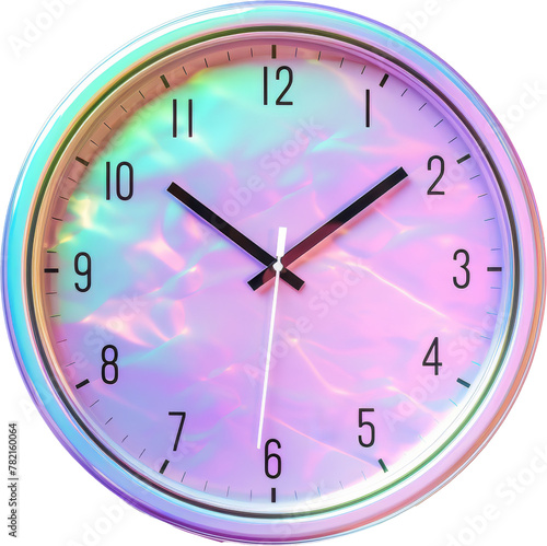 holographic clock isolated on white or transparent background,transparency