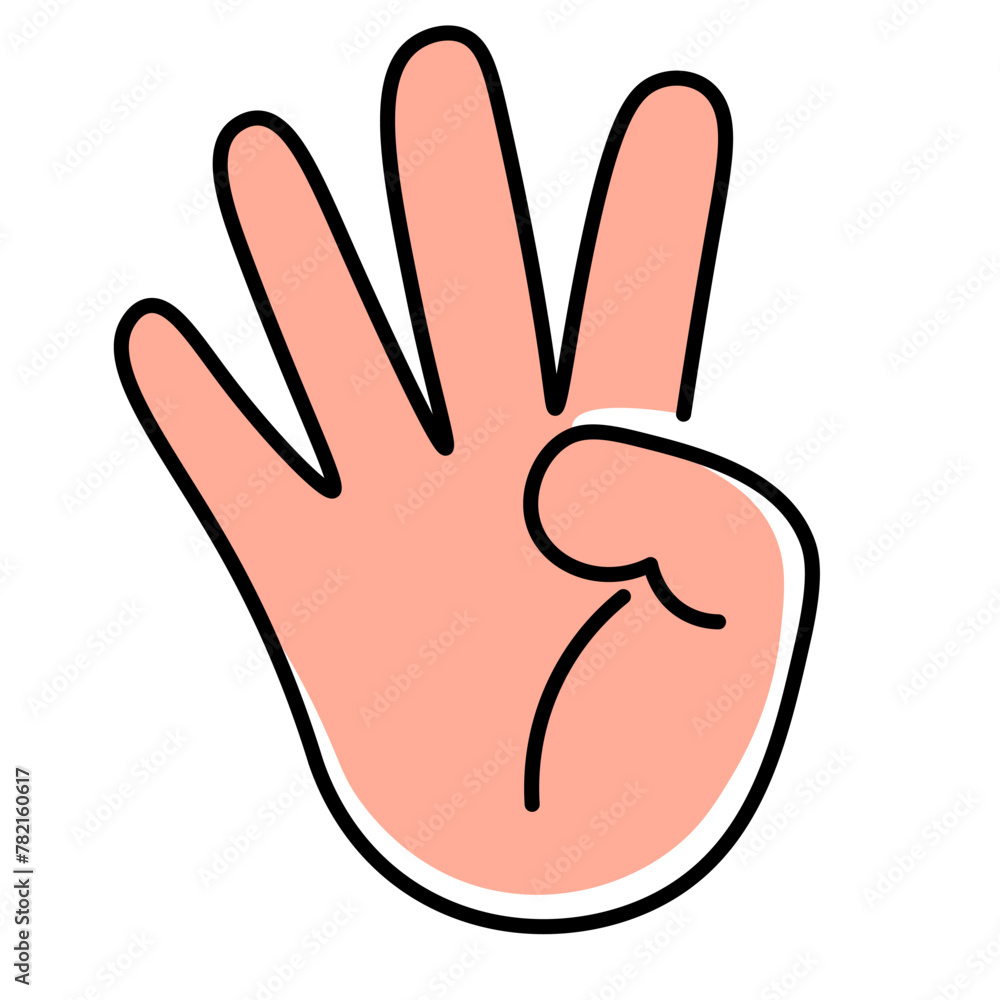 isolated colored linear icon hand gesture in doodle style in vector. icon template for app logo sticker poster print design isolated colored linear icon hand gesture in doodle style in vector. icon template for app logo sticker poster print design