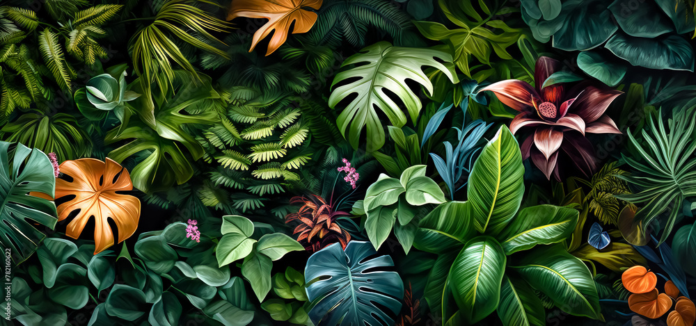 Various of beautiful tropical floral plant decoration.botany greenery in luxurious style.beautiful leaves nature wallpaper design background. Various of beautiful tropical floral plant decoration.botany greenery in luxurious style.beautiful leaves nature wallpaper design background.