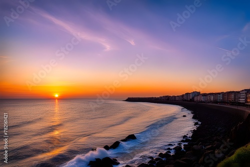 sunset and seaside