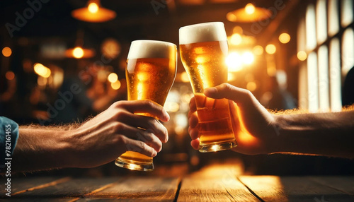 2人の男性がビールで乾杯