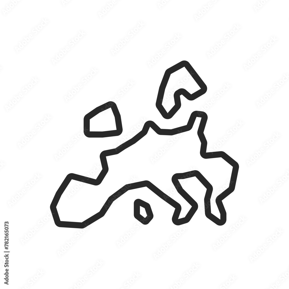 Europe Map Icon. Line Vector Illustration of EU Geographic Boundaries and Member States. Europe Map Icon. Line Vector Illustration of EU Geographic Boundaries and Member States.