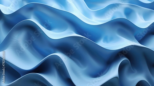 Abstract blue wavy background,A mesmerizing sea of abstract blue waves, weaving and flowing on a fabric canvas, evoking a sense of boundless freedom and untamed beauty © Sana