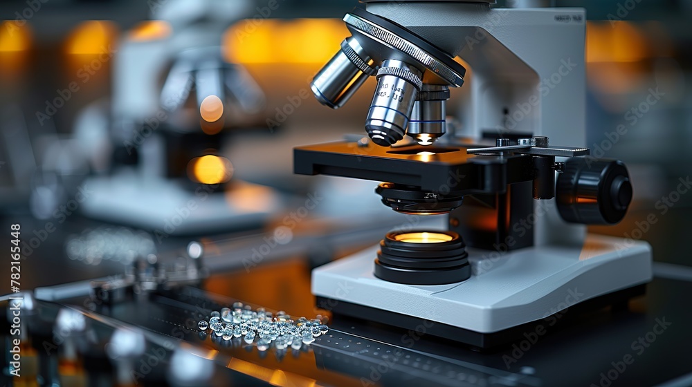 Fototapeta premium Professional Laboratory Microscope in Scientific Research Lab