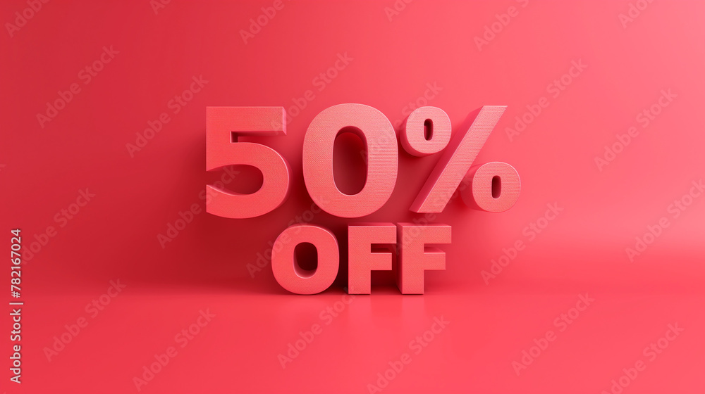 50 percent off promotion number with percent sign. 50 percent off promotion number with percent sign.