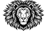 lion head silhouette vector art illustration