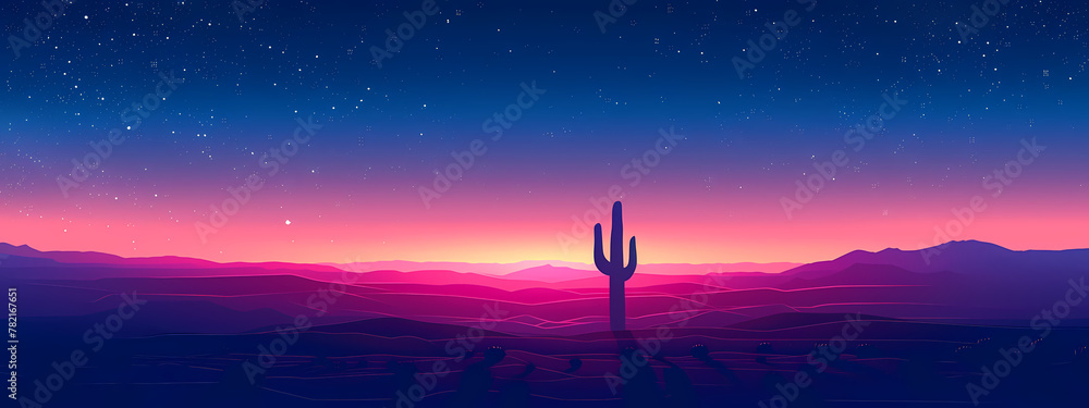Desert Solitude: Vastness Under Starry Skies