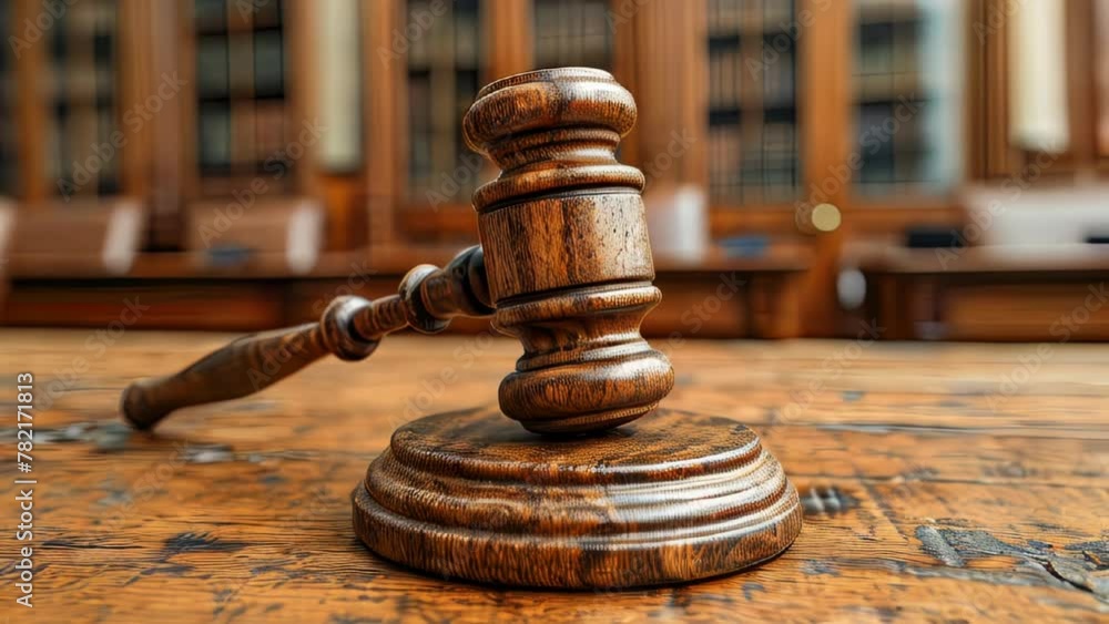 Law theme, mallet of judge, wooden gavel on the table Law theme, mallet of judge, wooden gavel on the table